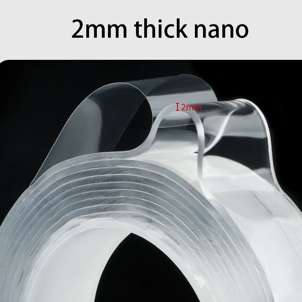 

1/3/5M Nano Magic Tape Transparent Double-Sides Adhesive Sticker Multi-Purpose Traceless PU Waterproof Tapes For Home Repair