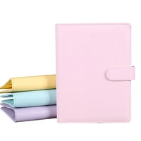 macaroon color a6a5 pu leather diy binder notebook cover diary agenda planner paper cover school stationery