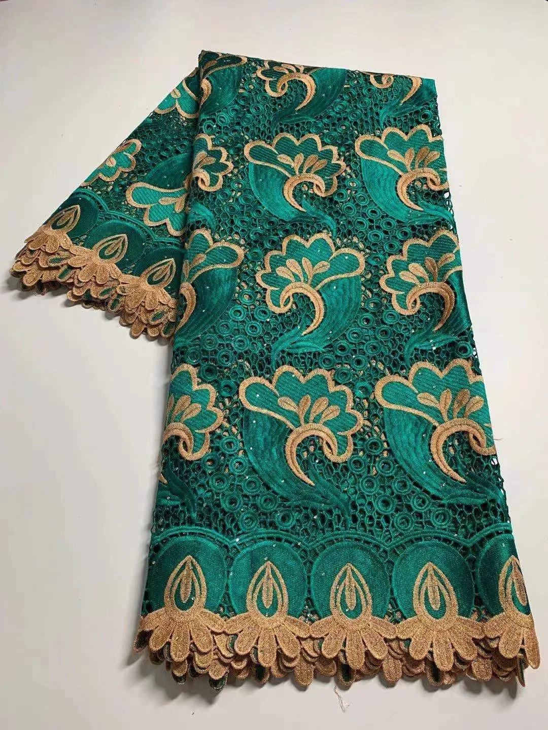

newcoming african water soluble lace fabric good quality guipure lace for dress sewing material DF3282