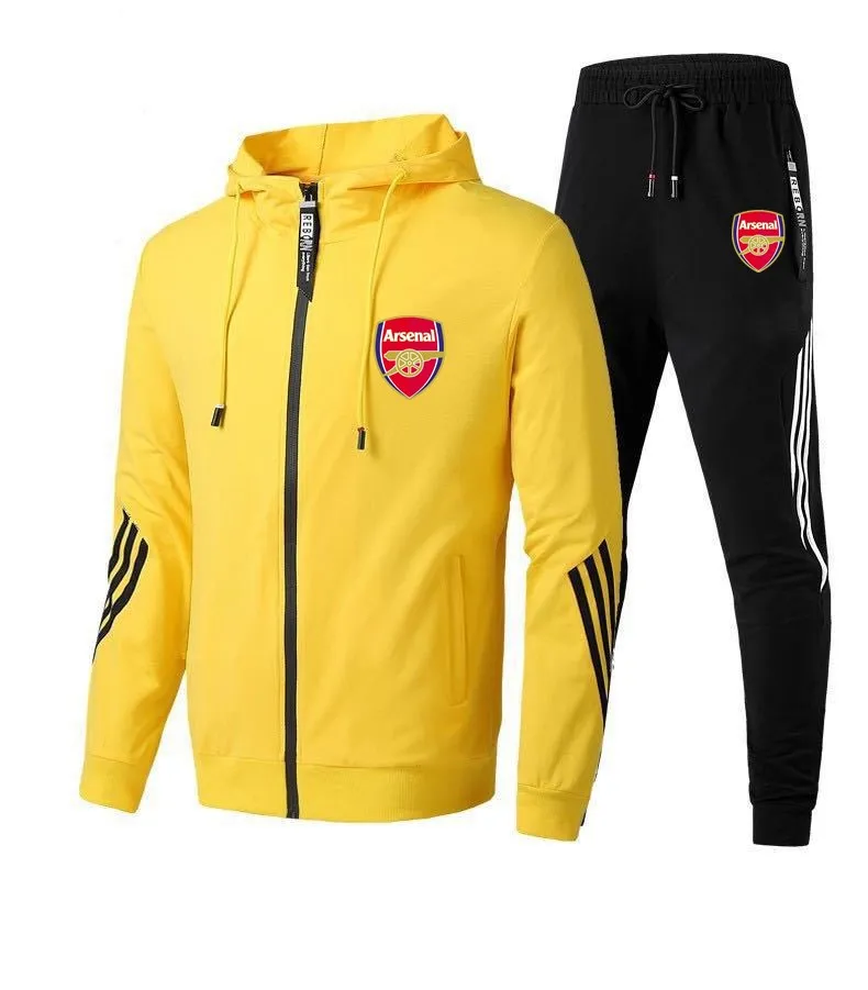 

New brand men's football jerseys 2-piece men's jacket casual zipper jacket sportswear + pants sweatshirt sports suit men's suit