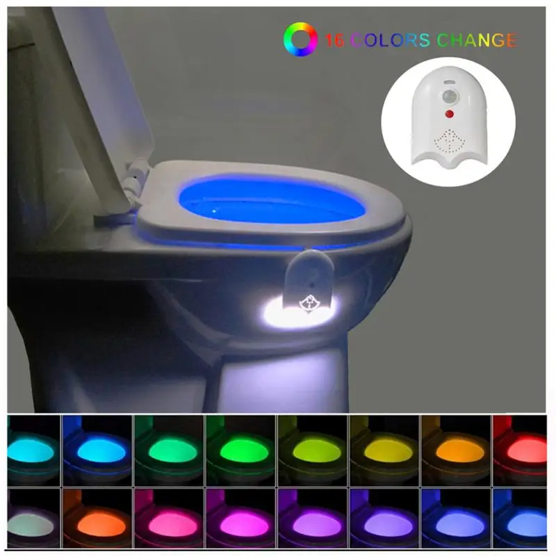

Toilet Seat Night Light Motion Sensor Toilet Seat Night Light Waterproof 8 Colors Backlight For Toilet Bowl LED WC Toilet Light