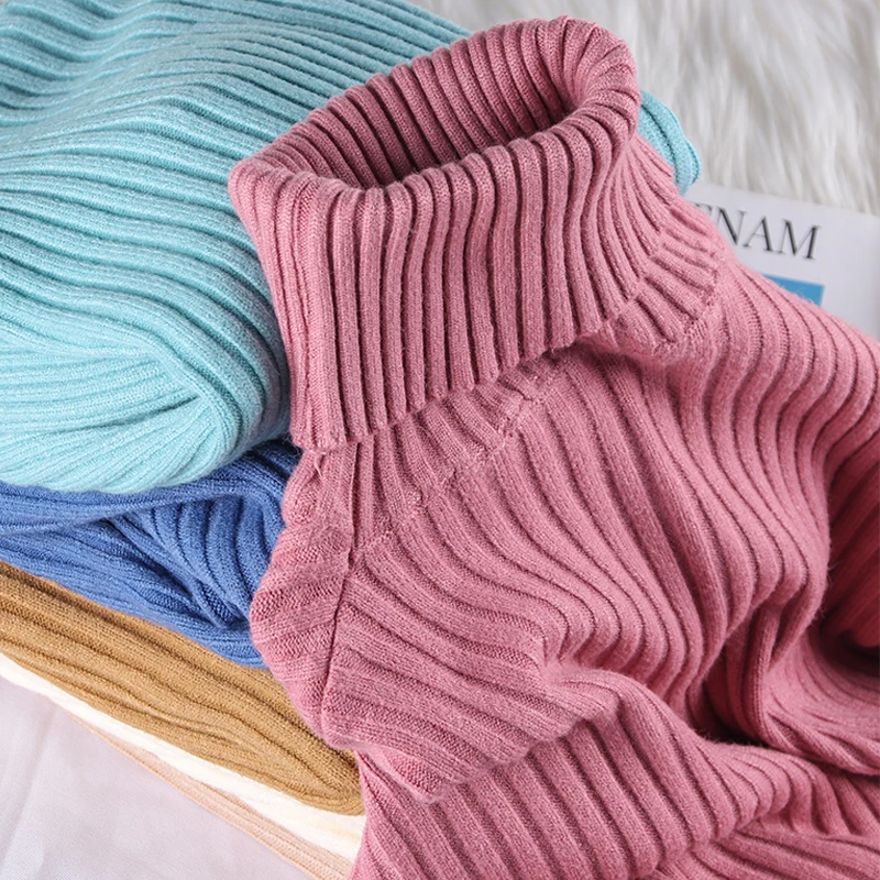 Женский свитер в полоску Hirsionsan зимний плотный мягкий пуловер с высоким