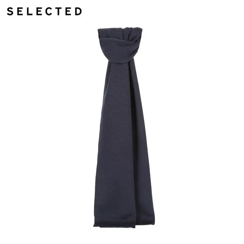 Мужской контрастный вязаный шарф из смесовой шерсти от отборного бренда A |