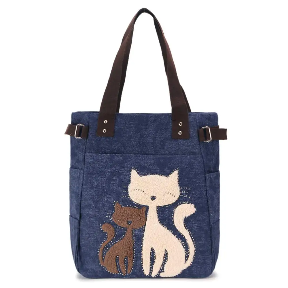 Пушистая женская сумка с кошкой холщовые сумки Женская Ручная на плечо для мам