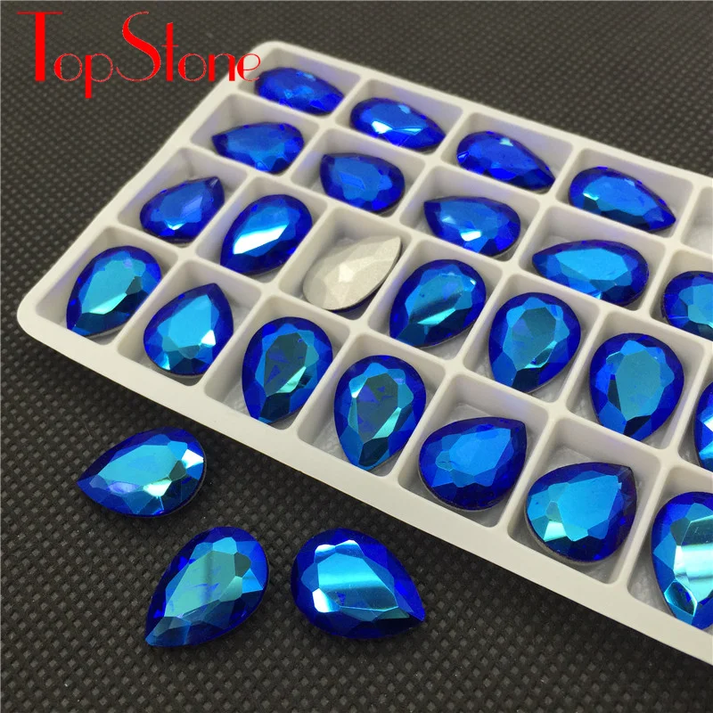 Кристаллические стеклянные каплевидные Необычные Стразы всех цветов TopStone 10x14 13x18
