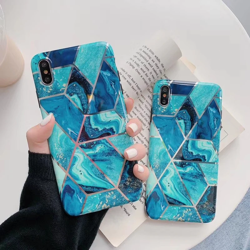 Чехол с мраморной текстурой в стиле ретро для iPhone 11Pro X XR XS Max 8 7 6S Plus чехол Samsung Galaxy S8