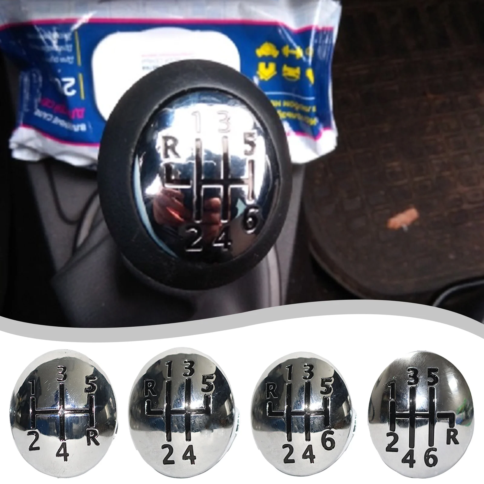 

5/6 Speed Gear Knob Stick Badge Emblem Trim Cap Cover For Renault Clio Twingo Scenic Megane II 1996-2011