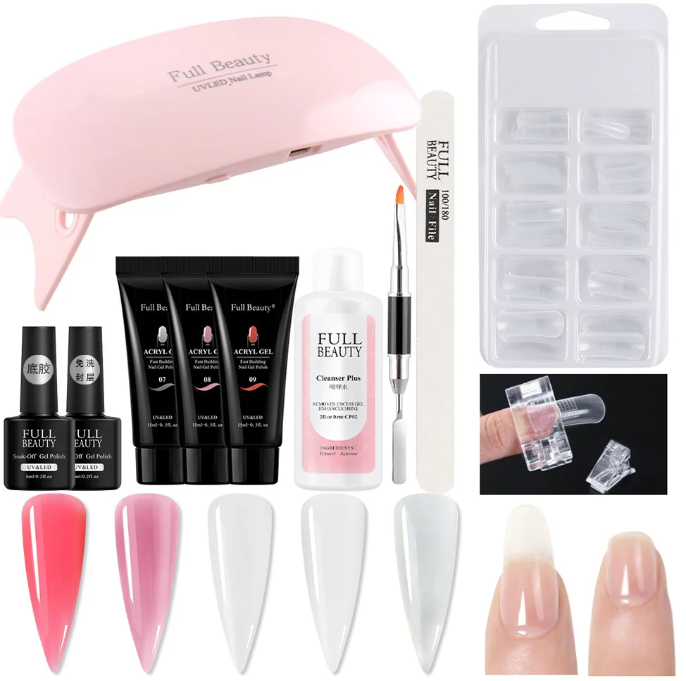 

Poly UV Gel Kit All for Manicure Gel Nail Extension Set Acrylic Gel Polish Nail Art Tool Design Fingertips Slip Solution Builder