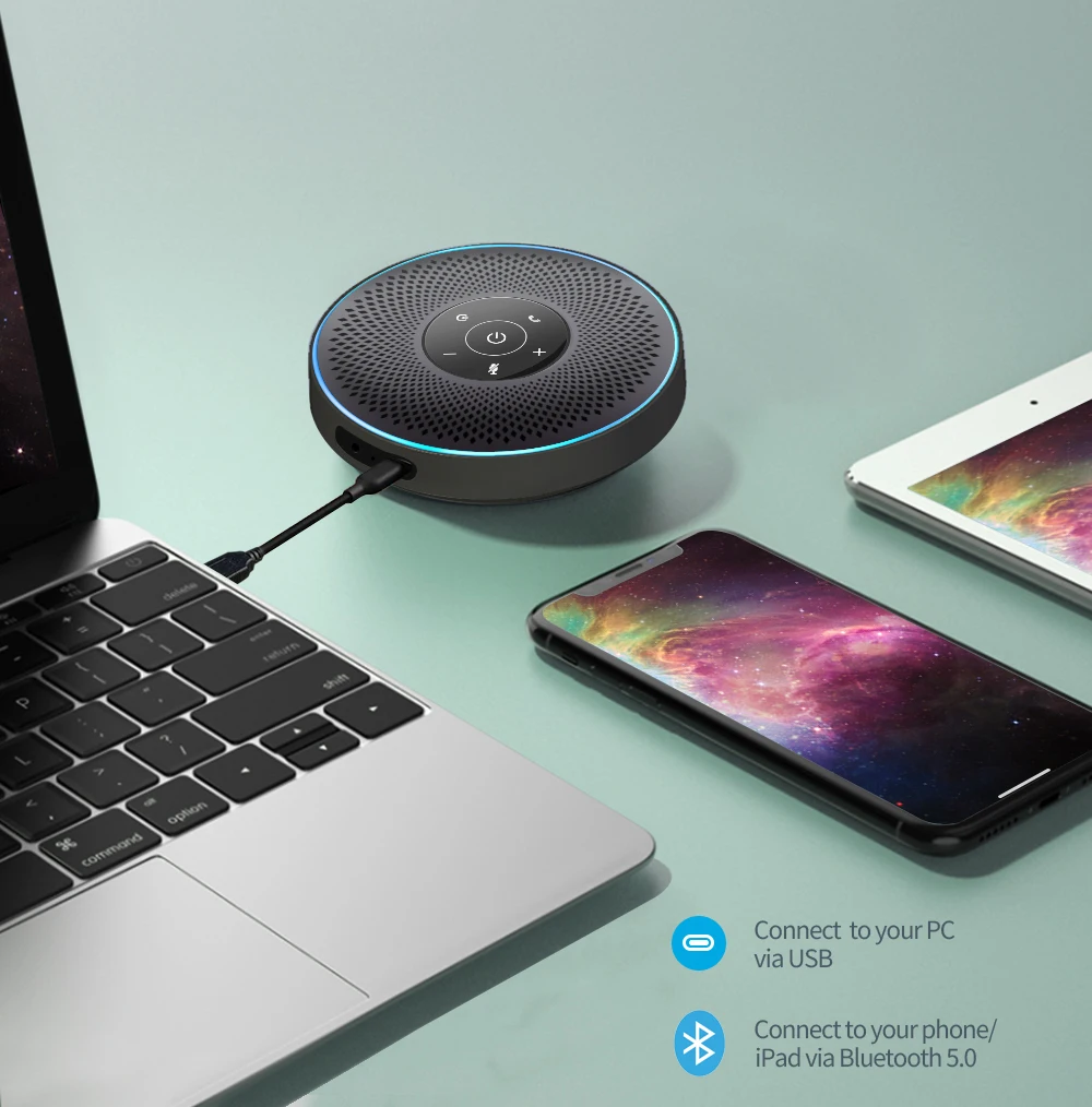 Беспроводной динамик VONTAR S4 Hi Meet BT 5 0 для телефонной конференции с 4 микрофонами