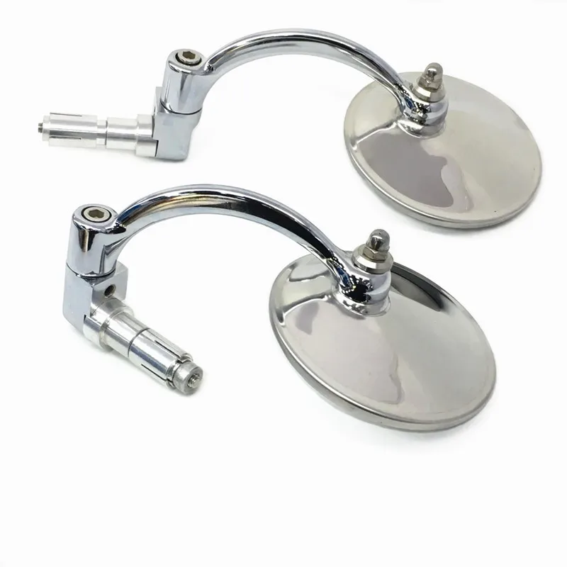 

Universal Motorcycle Chrome Aluminum 7/8" 22MM Side Rear View Mirrors Handle Bar End Dual Sport bike Cruiser Bobber Chopper