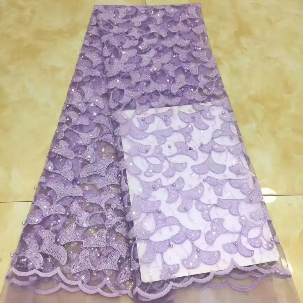 Низкая цена водно-зеленая кружевная ткань с блестками и бисером французский тюль