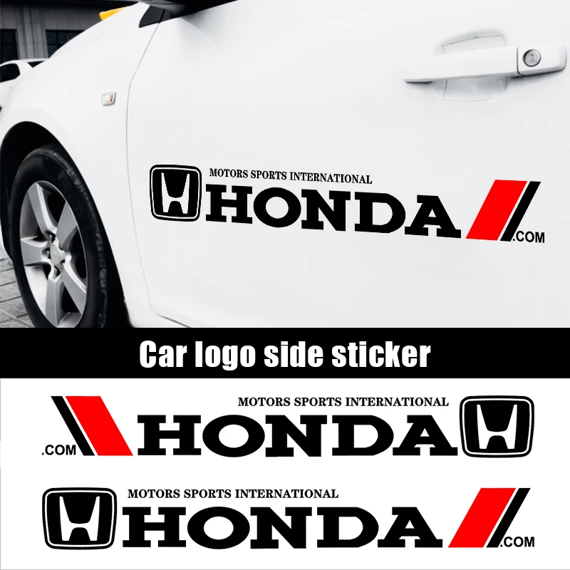 

2PCS Car Body Stickers Car Door Side Sticker Emblem Decal Decoration For Honda Civic XR-V CR-Z CRV HRV City Accord Jazz VTi Fit