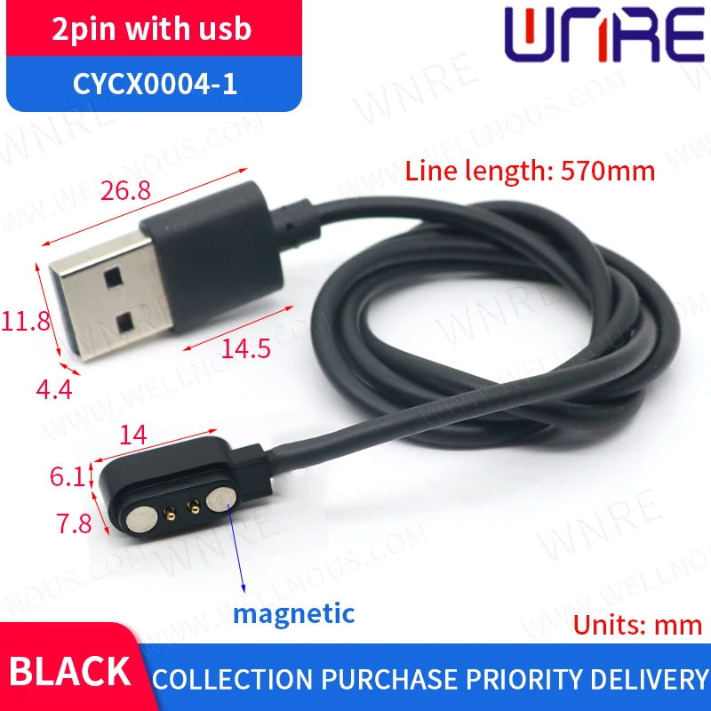 Магнитный зарядный Usb-кабель PogoPin разъем 2/4 позиций шаг 2 5 мм подпружиненный для ios