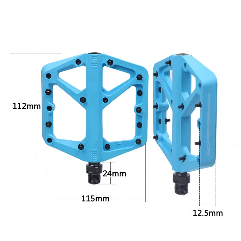 Racework Bicycle Pedals Mtb Nylon Platform Footrest Flat Mountain Bike Paddle Grip Pedalen Bearings Footboards Cycling Foot Hold