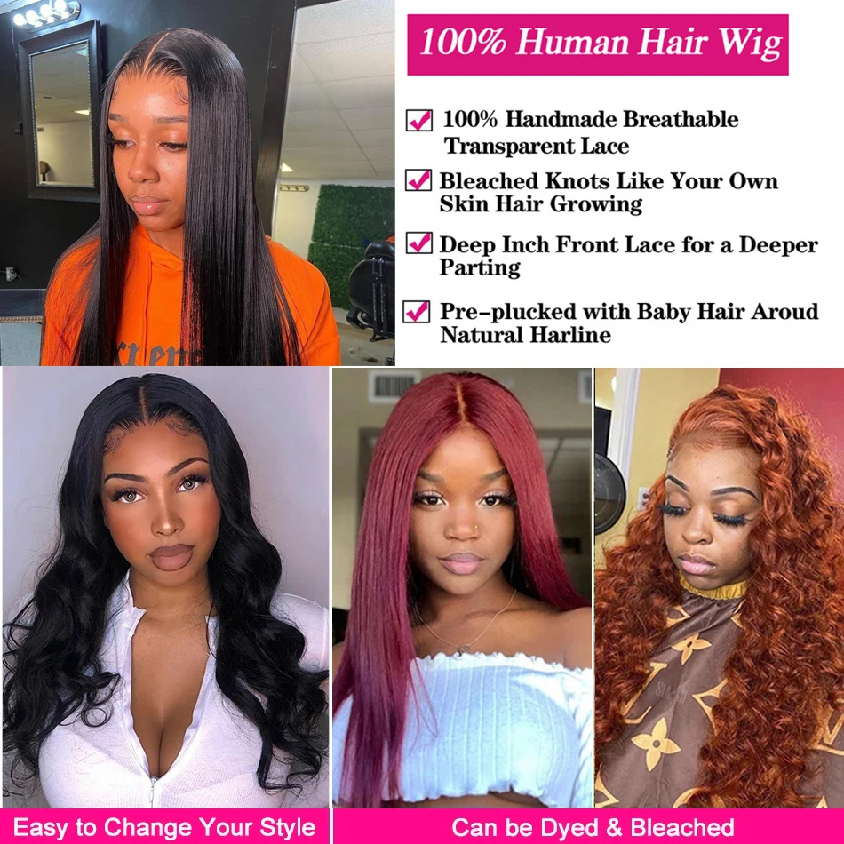 

Human Hair Wigs Short Bob wig Lace Front Human Hair Wigs Brazilian Straight Natural Wig Lace Frontal Wig Pre Plucked Baby Hair