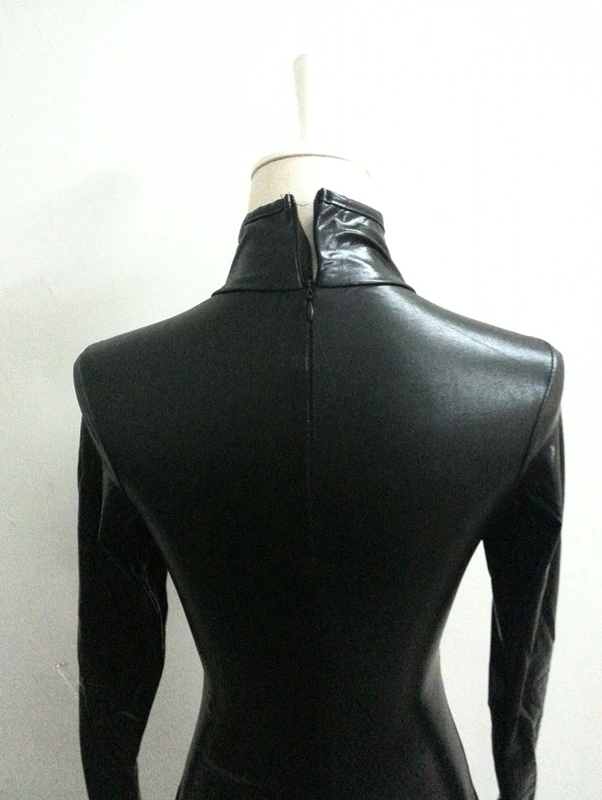 

5XL Open Bust Crotchless Bodysuits Plus Size Seperate Fingers PU Leather Sexy Hot Erotic Lingerie Bodystit
