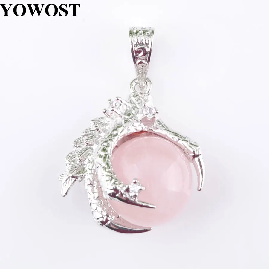 Натуральный розовый Quartzs Камень Бисер Круглый коготь дракона Рейки Чакра