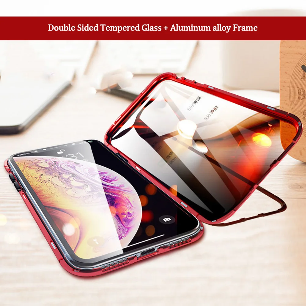 Privacy Magnetic Glass Case for Samsung Galaxy Note 10 Plus Metal Frame Anti Peeping Protection Cover Capa iPhone 11 Pro Max |