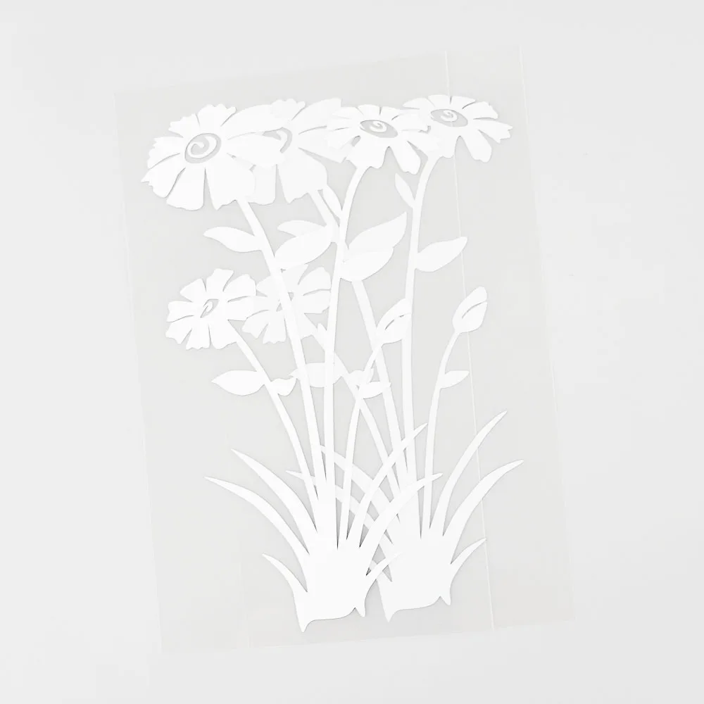 

YJZT 9.5CM16.5CM Spring Flowers Vinyl Car Window Sticker Decal Black/Silver 18B-0059