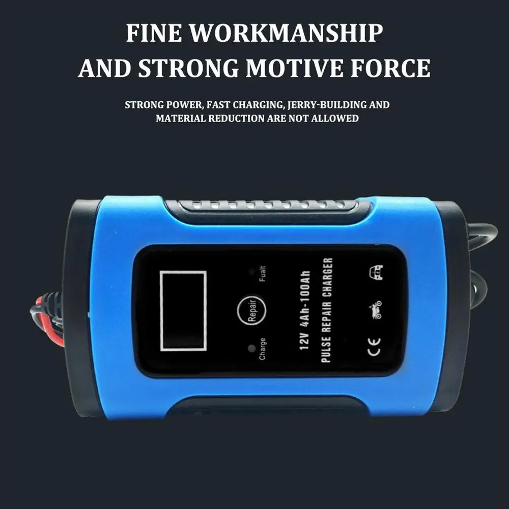 Синее автомобильное зарядное устройство для аккумулятора автомобильный