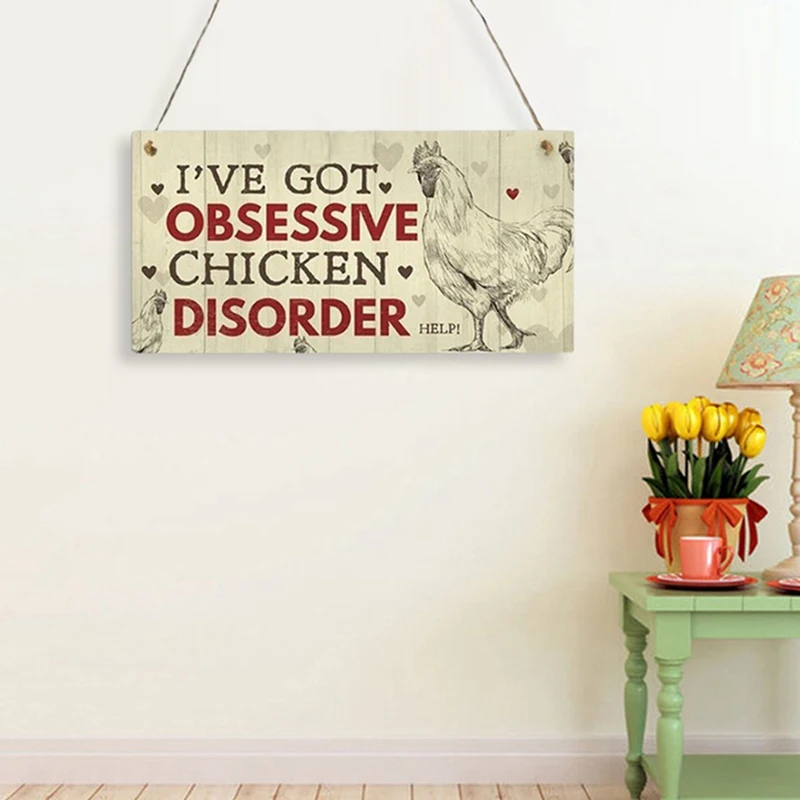 1pcs Wood Chicken Coop Hanging Plates Signs Letter Print Gift Home As Picture Decor Square Plaque Hen Sign | Дом и сад