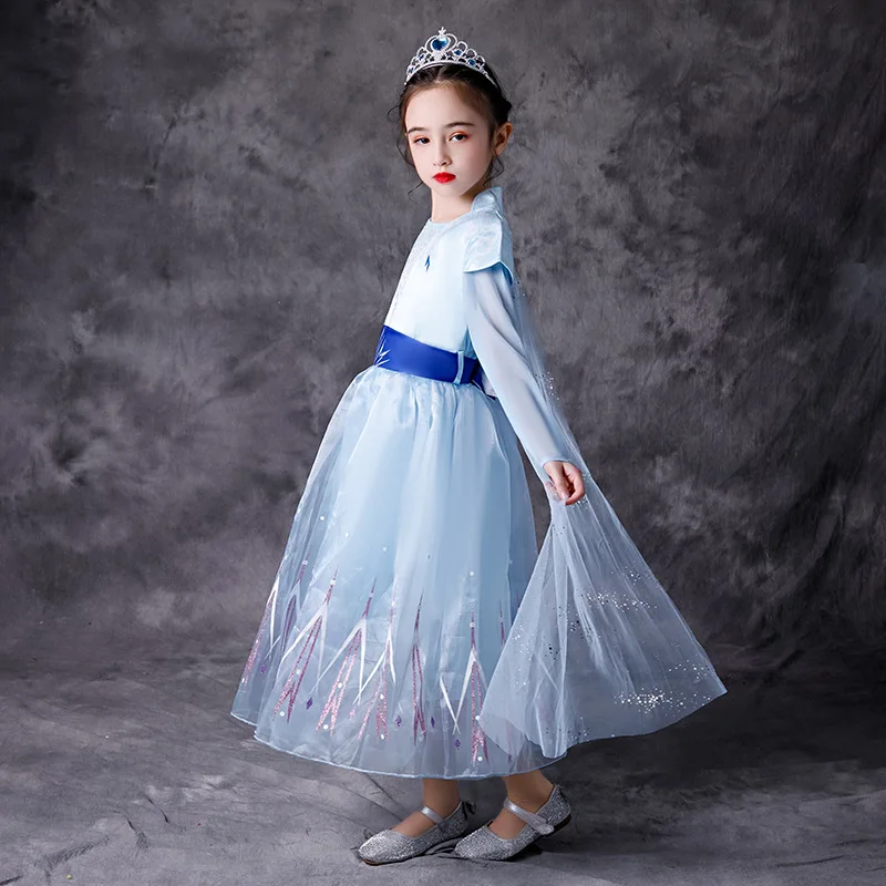 Новинка 2020 года Сказочное платье принцессы Эльзы для девочек Нарядное с героями