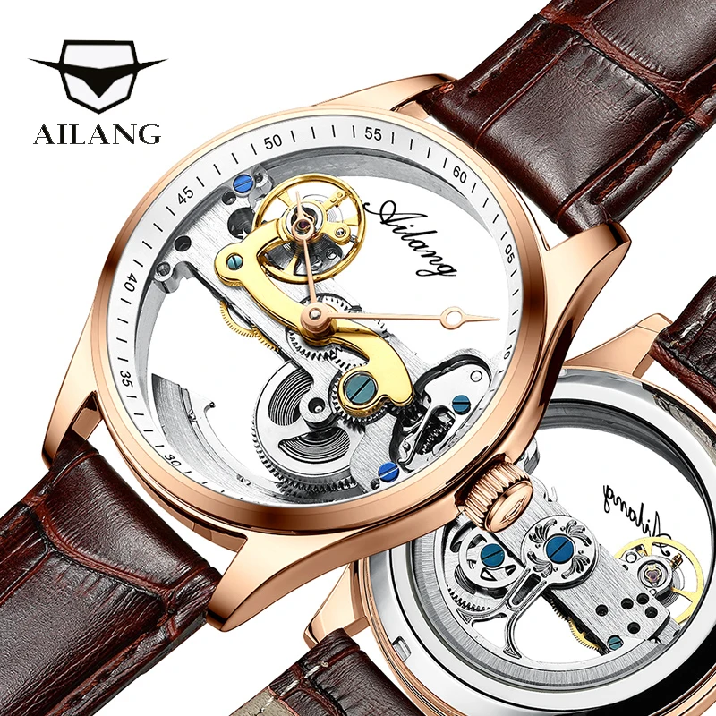 Новые концептуальные часы прозрачный дизайн автоматические механические