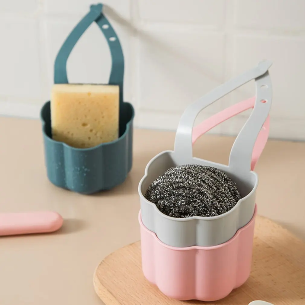 

Kitchen Sink Drain Basket Sponge Shelf Punch-free Storage Hanging Basket Wall Mount For Soap Toothbrush Holder