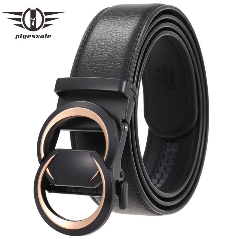 

Plyesxale Brand Automatic Buckle Belt For Men High Quality Male Genuine Leather Designer Belts Black Formal Cinturon Hombre G390