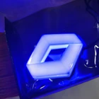 Светящийся значок с логотипом Renault KOLEOS, Megane, 4D, 9,4 см X 7,55, красный, синий, белый