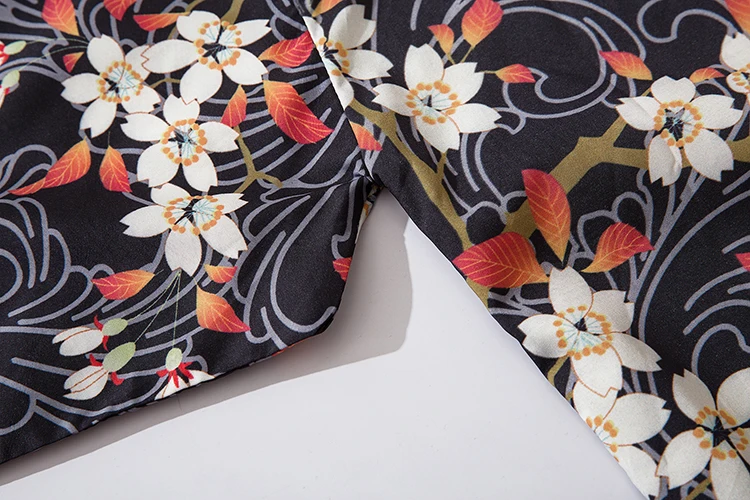 Мужская белая куртка с принтом журавлей в японском стиле рукавом до локтя