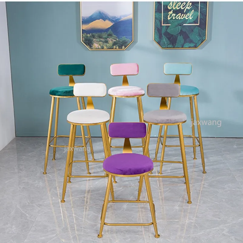 45/65/75 см скандинавский барный стул индивидуальный Железный Ins креативный золотой