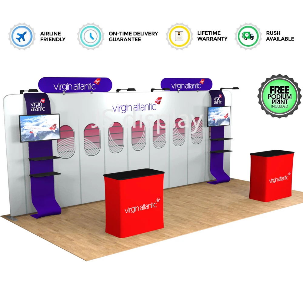 20-футовые выставочные стенды на заказ с подставкой под телевизор прожекторы | Дом