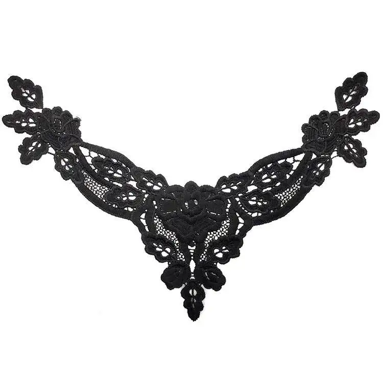 Воротник для шеи с вышивкой самодельный съемный воротник водорастворимый