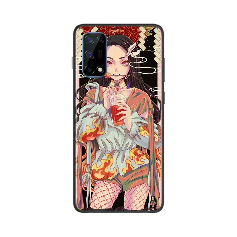 demon slayer anime for oppo realme v15 x5 x3 x50 x7 x2 c17 c11 c3 c2 7 7i 6 6s 6i 5 narzo 20 pro black phone case free global shipping