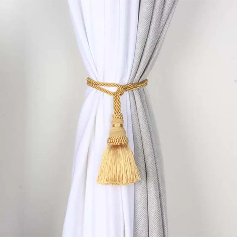 

1Pc Tassels Curtain Tieback Fringe Handmade Curtain Tie Backs Hanging Ball Buckle Rope Curtains Holder Bandage Room Accessories