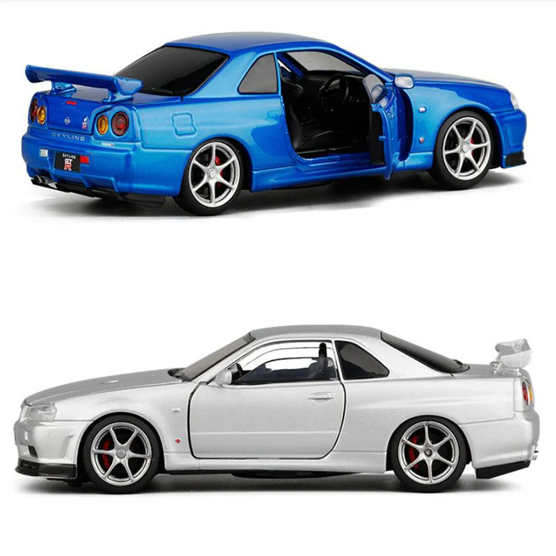Брелок для автомобильных ключей модель 1:32 Новый Nissan-R34 SKYLINE автомобиля Japan JDM