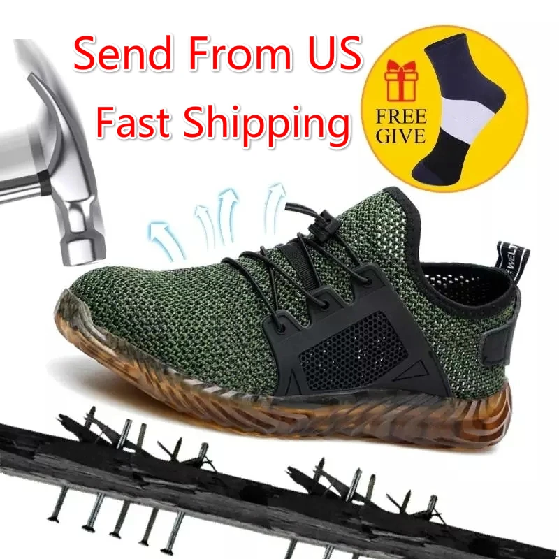 

Indestructible Work Shoes Men And Women Steel Toe Air Safety Shoes Puncture-Proof Work Sneakers Breathable Shoes