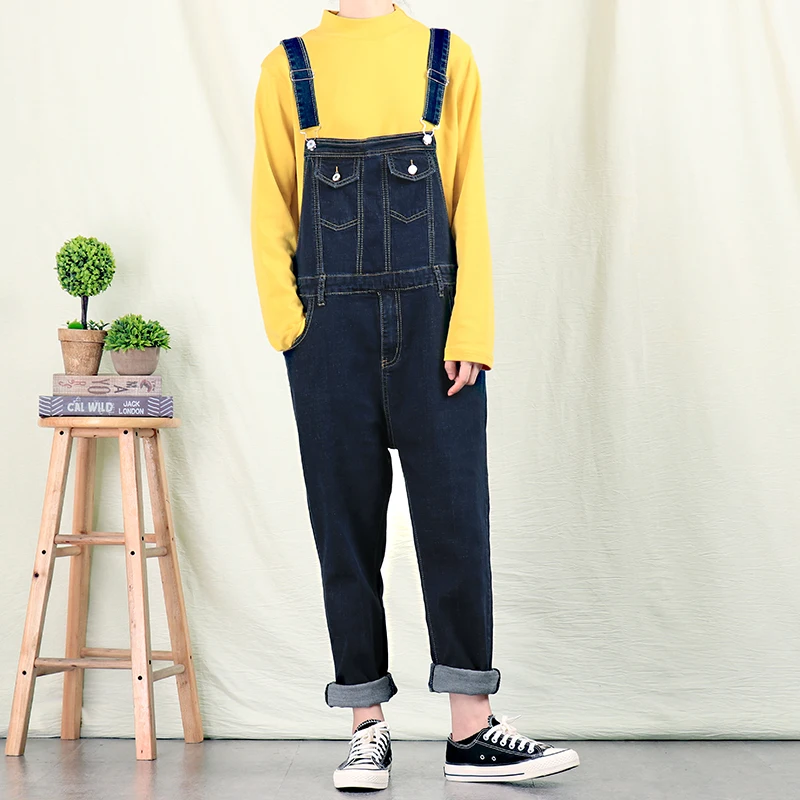 Мужские джинсовые комбинезоны ретро облегающие мужские корейские брюки