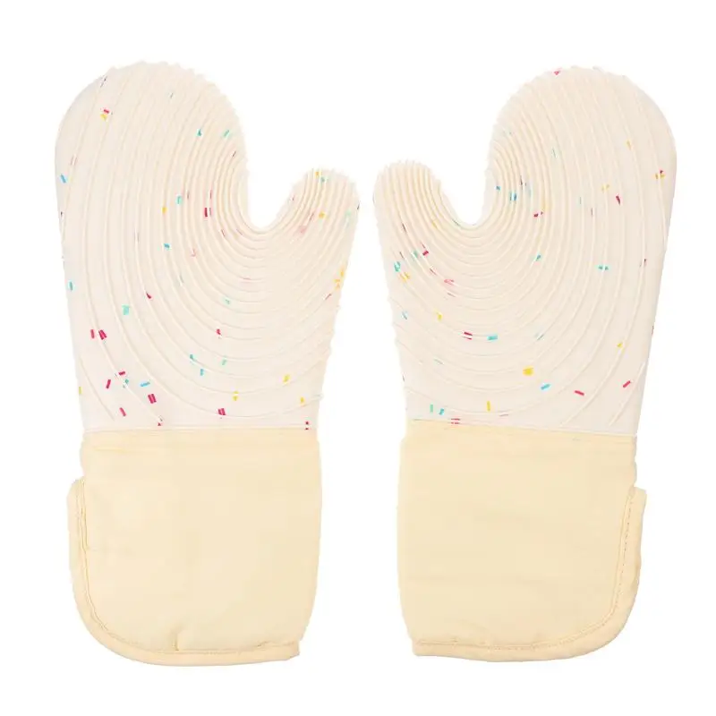 

2pcs Cooking Gloves Mitts Oven Baking Gloves Heat Insulation Anti-slip Mitts