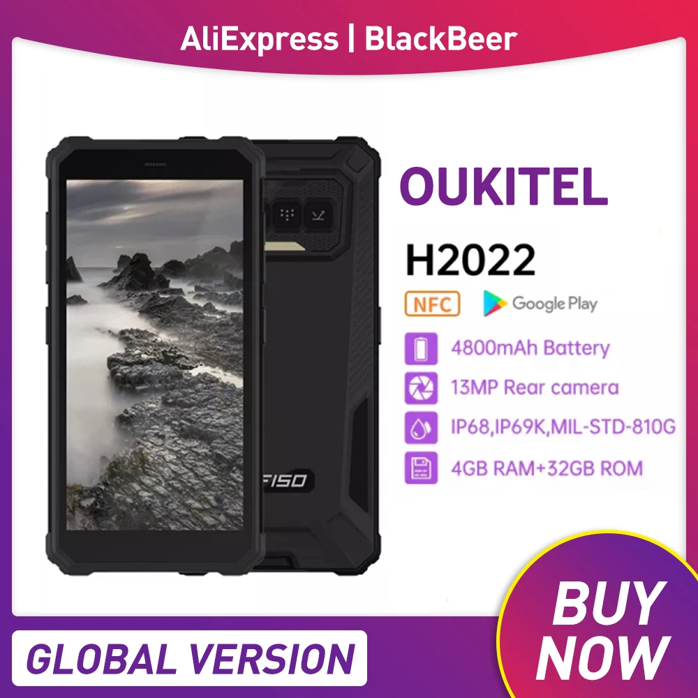 IIIF150 – téléphone portable robuste H2022 IP68/IP69k, écran HD 5.5 pouces, SmartPhone 4 go + 32 go, Android 11, caméra 13mp, 4800mAh, NFC  (0)