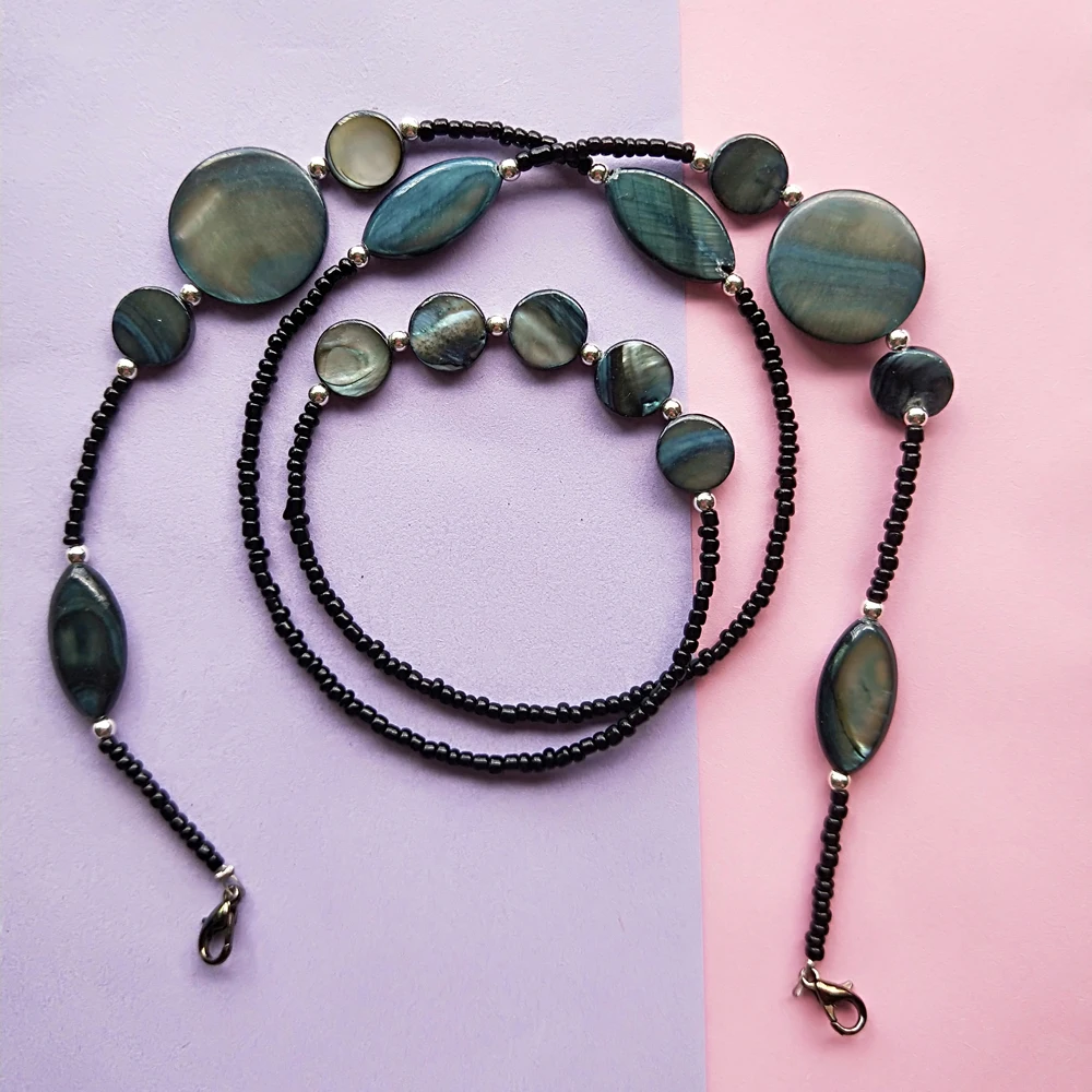 Ожерелье женское с жемчужинами длинная цепочка золотого цвета в стиле панк