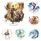 Аниме Genshin Impact Zhongli, персонаж, акриловая фигурка, подставка, модель, настольное украшение, Барбара, милая стоящая фигурка, отличный подарок