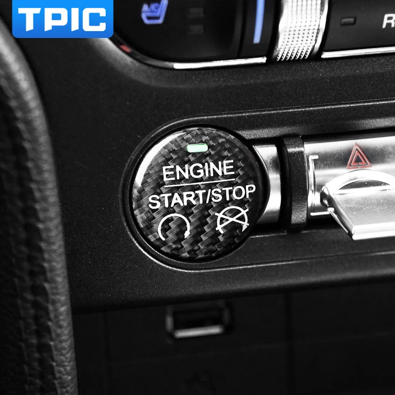 TPIC наклейка из углеродного волокна для Ford Mustang кнопка запуска и остановки