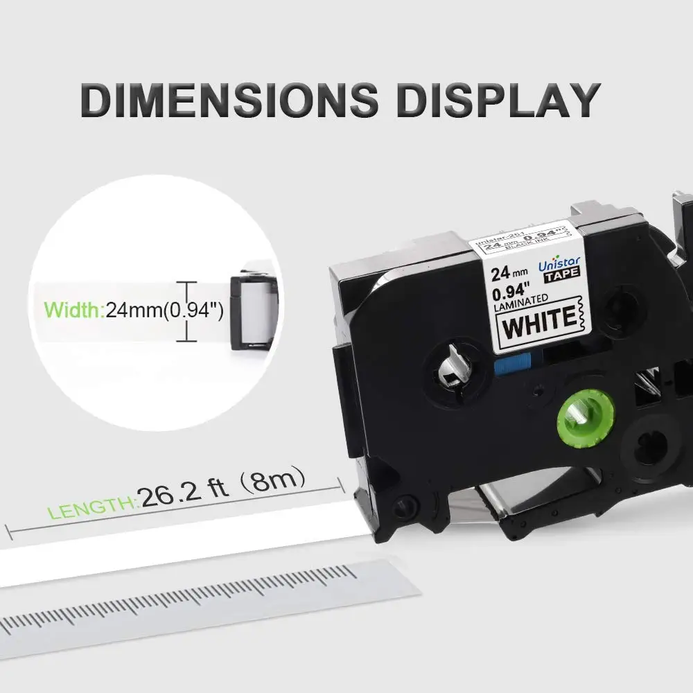 Юнистар 5 шт. совместимый для Brother P-touch клейкие ленты 24 мм черный на белом фоне Ptouch