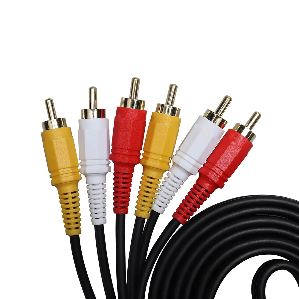 PCER 3RCA на штекер мужской аудио кабель позолоченный RCA 1 5 м 3 10 домашний кинотеатр DVD