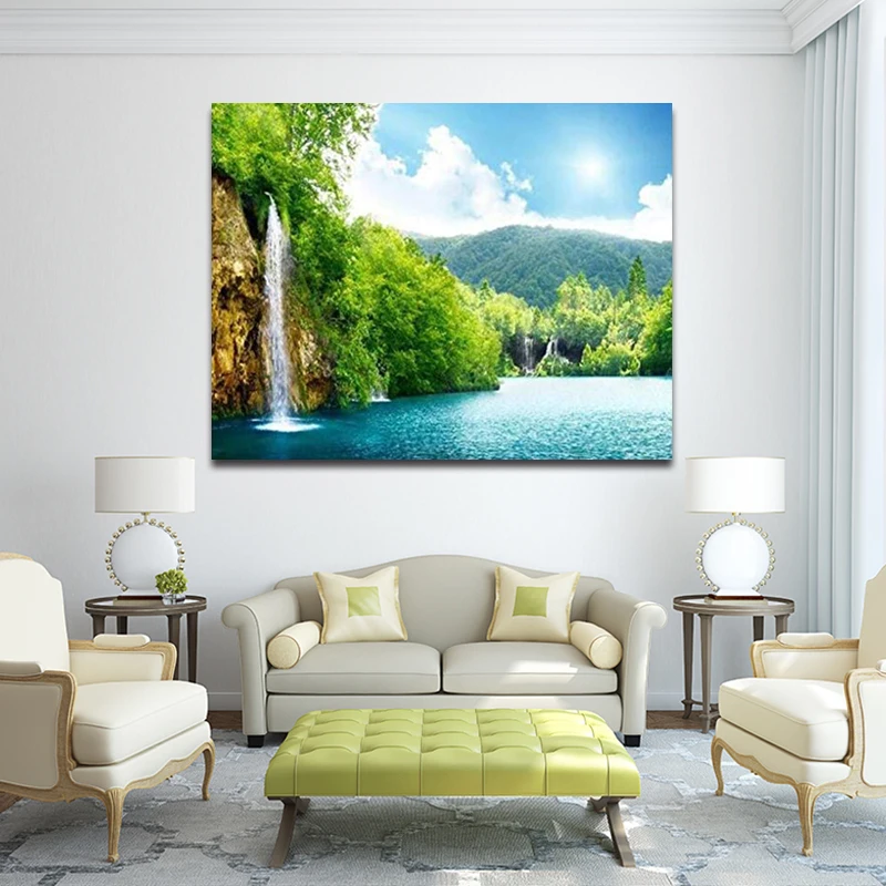 Diy Краска нарисованная цифровыми картинками масляная краска замок пик зеленая