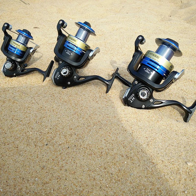 Спиннинговая Рыболовная катушка HT3000 металлическая синего цвета BB 7 + 1