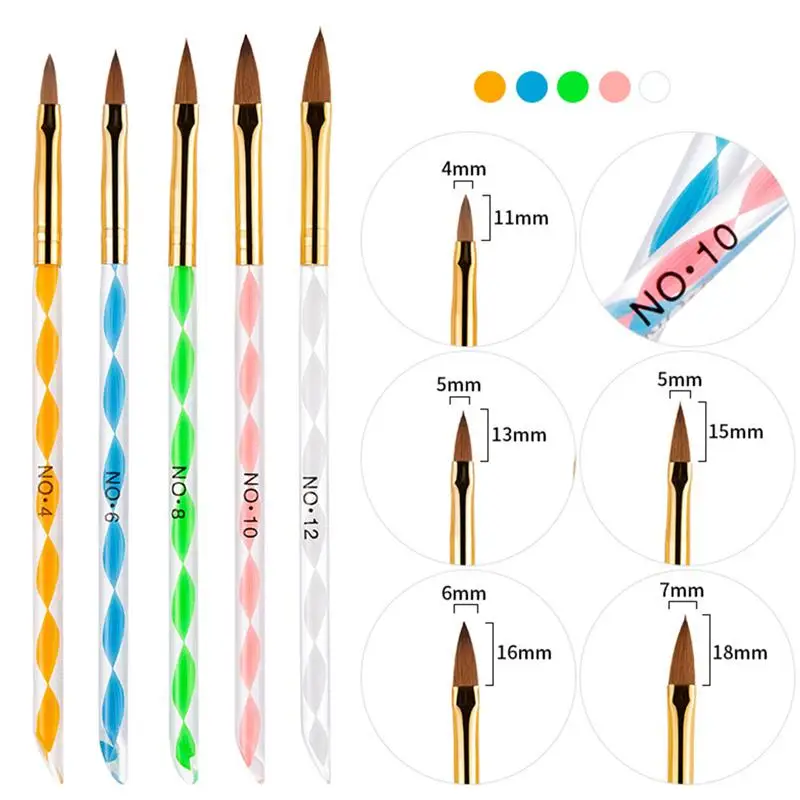 

10pcs Nail Liner Brushes Crystal Nail Pen Nail Painting Brushes Manicure Brush Nail Paint Art Tool Double Head Nail Dotting Pen