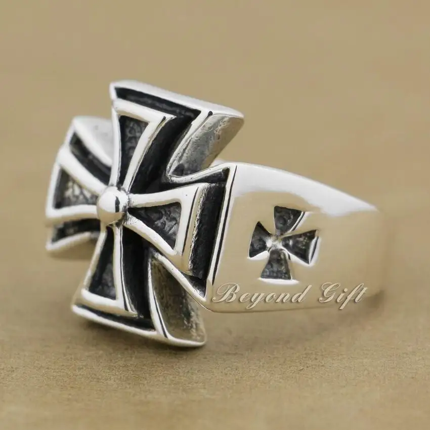 Массивное массивное серебряное кольцо в стиле панк байкер размер от 7 до 15 США 9Q012